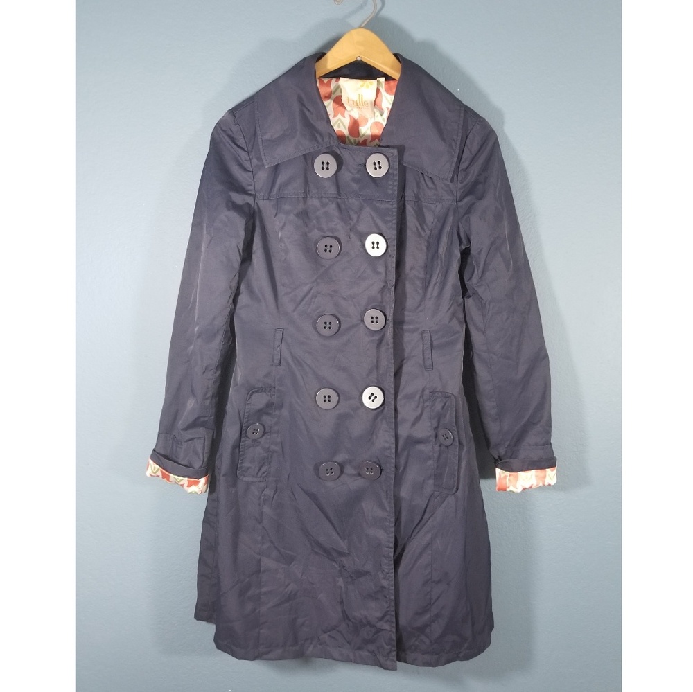 tulle Los Angeles double breasted trench coat - Picture 1 of 8